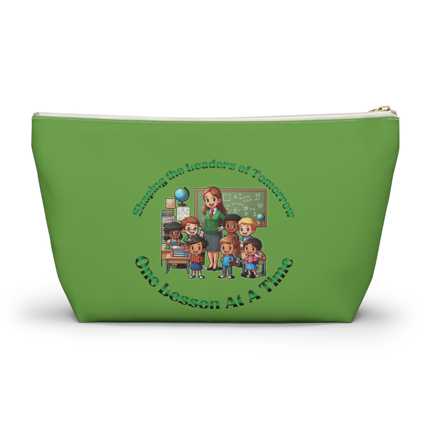 Shaping the Leaders of Tomorrow Green Accessory Pouch w T-bottom