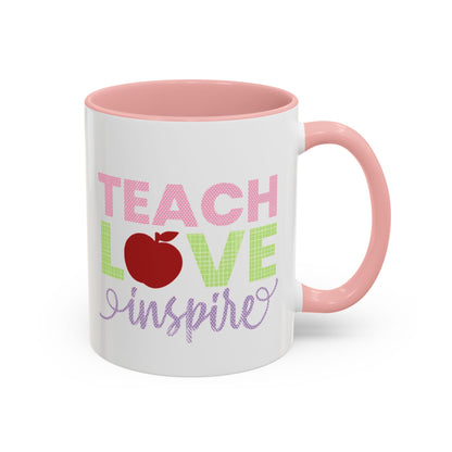 Teach Love Inspire Accent Coffee Mug