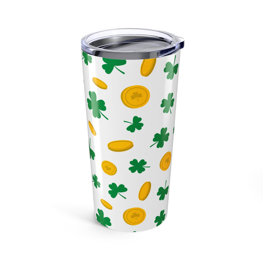 20oz Tumbler Shamrocks and Gold