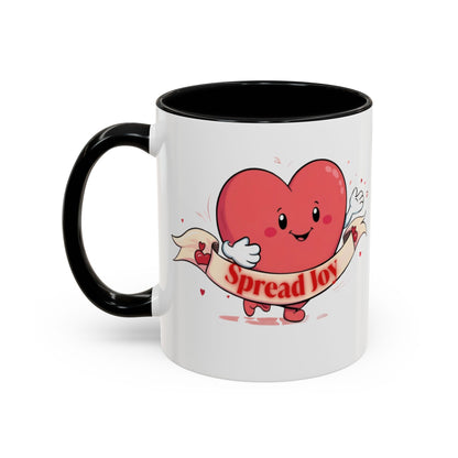 Spread Joy Valentine’s Accent Coffee Mug (11oz, 15oz)