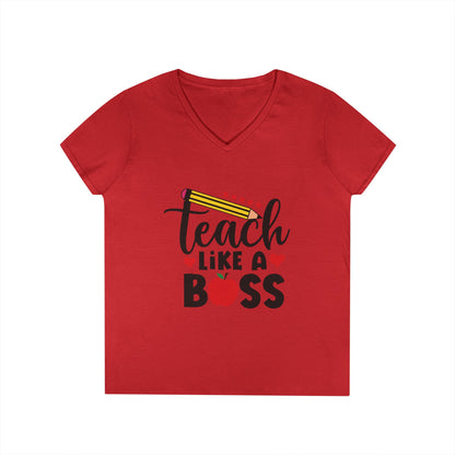 Teach Like A Boss Ladies' V-Neck T-Shirt