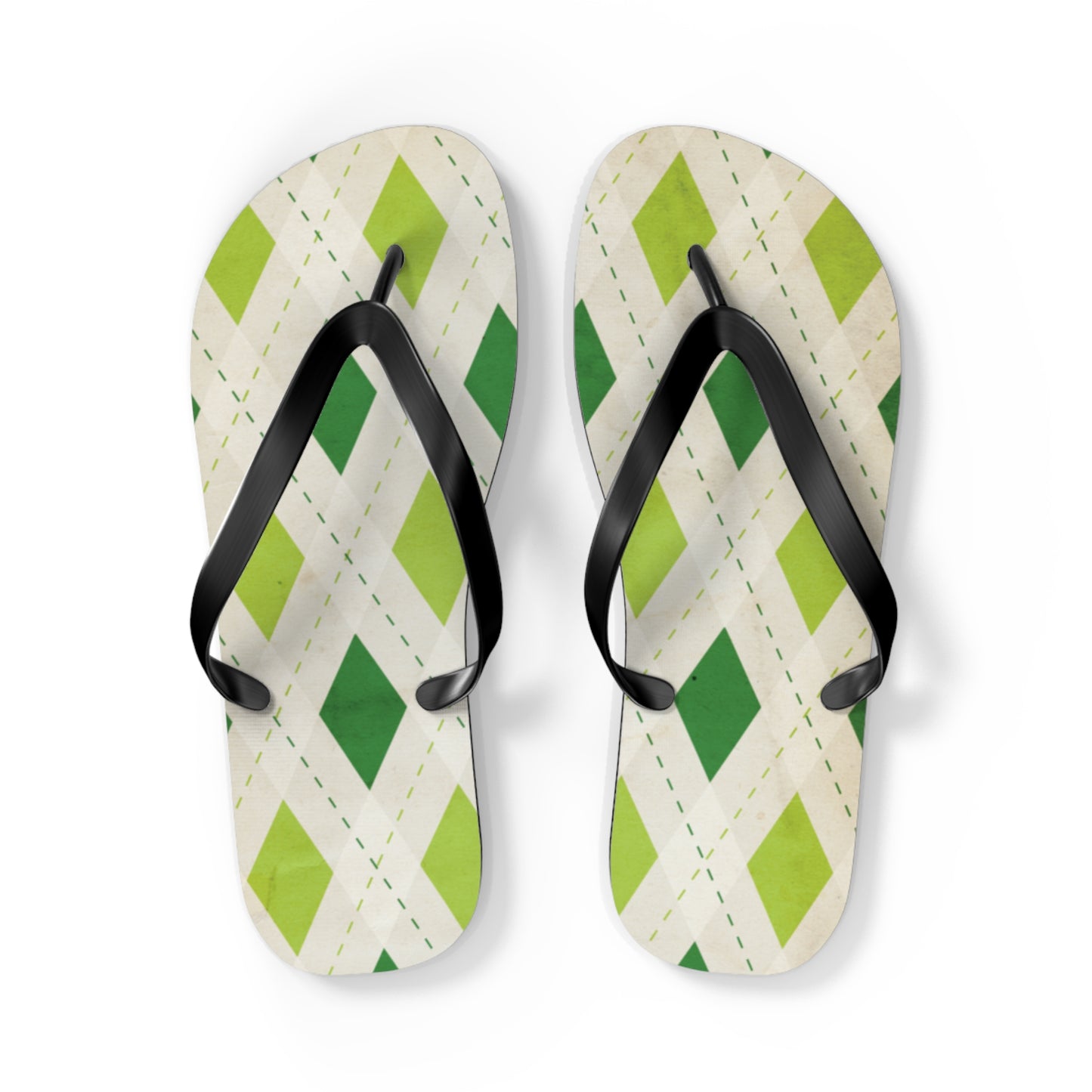 Flip Flops Green Diamonds