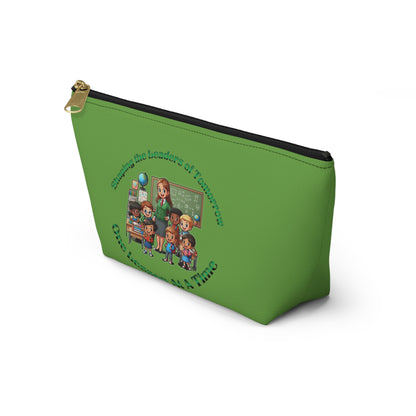 Shaping the Leaders of Tomorrow Green Accessory Pouch w T-bottom
