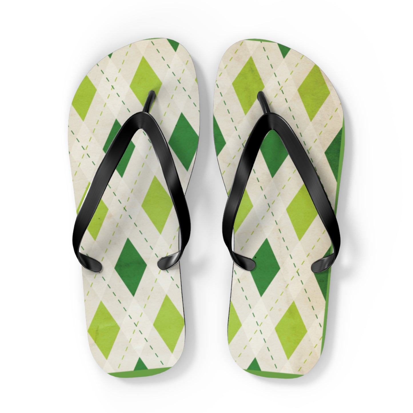 Flip Flops Green Diamonds