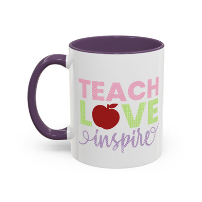 Teach Love Inspire Accent Coffee Mug