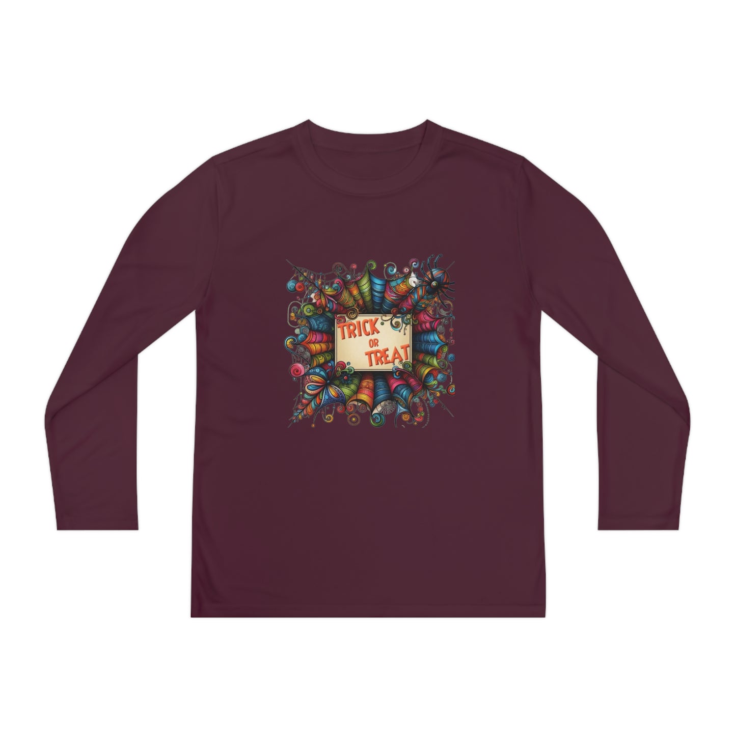 Youth Trick or Treat Spiderweb Long Sleeve Shirt