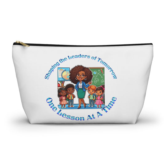 Shaping the Leaders of Tomorrow White Accessory Pouch w T-bottom