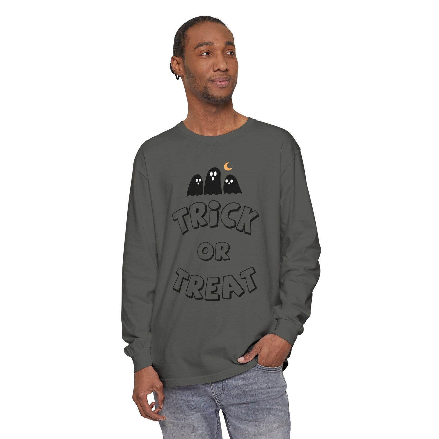 Adult Trick or Treat Long Sleeve Shirt Long Sleeve T-Shirt