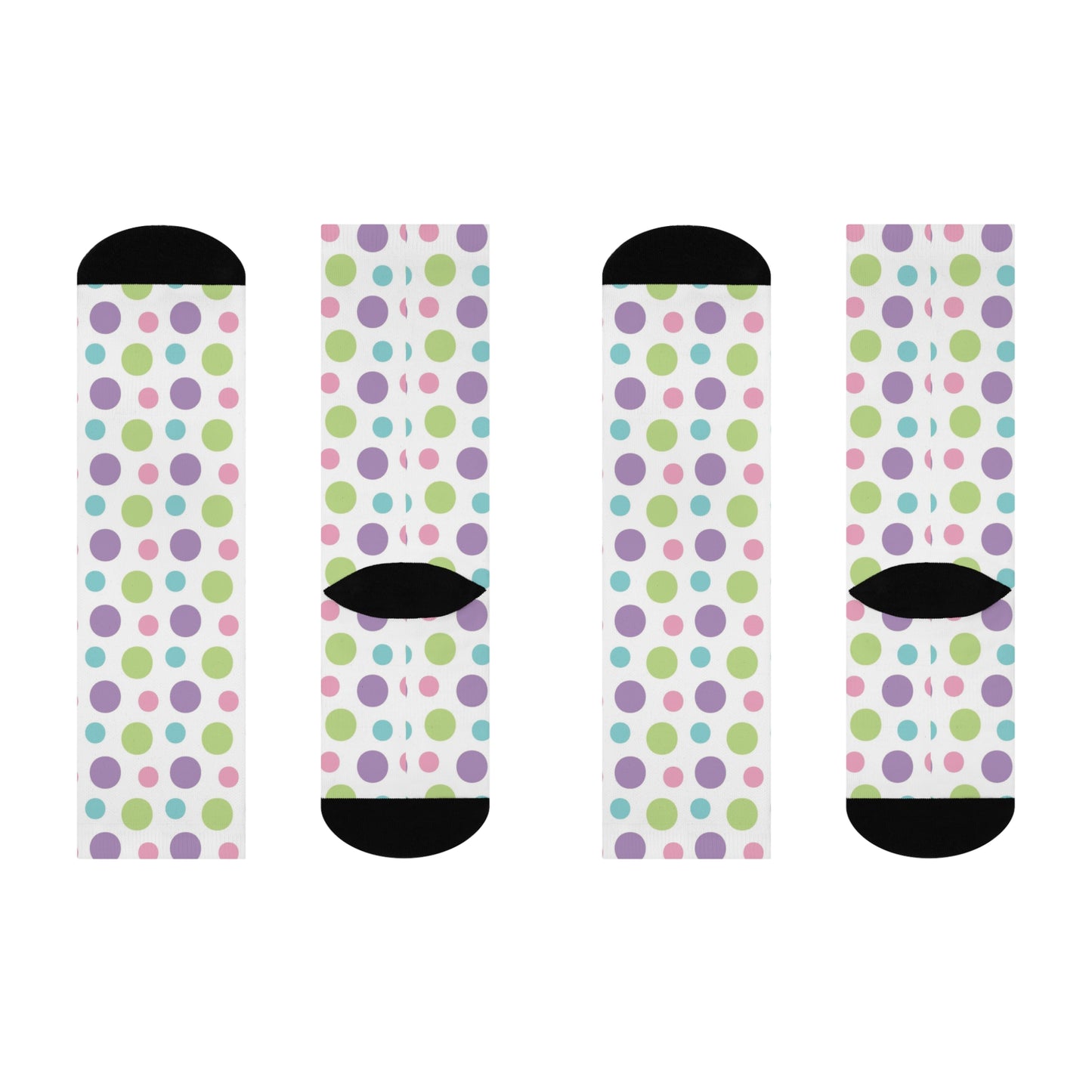 Cozy Cushioned Polka Dots Crew Socks