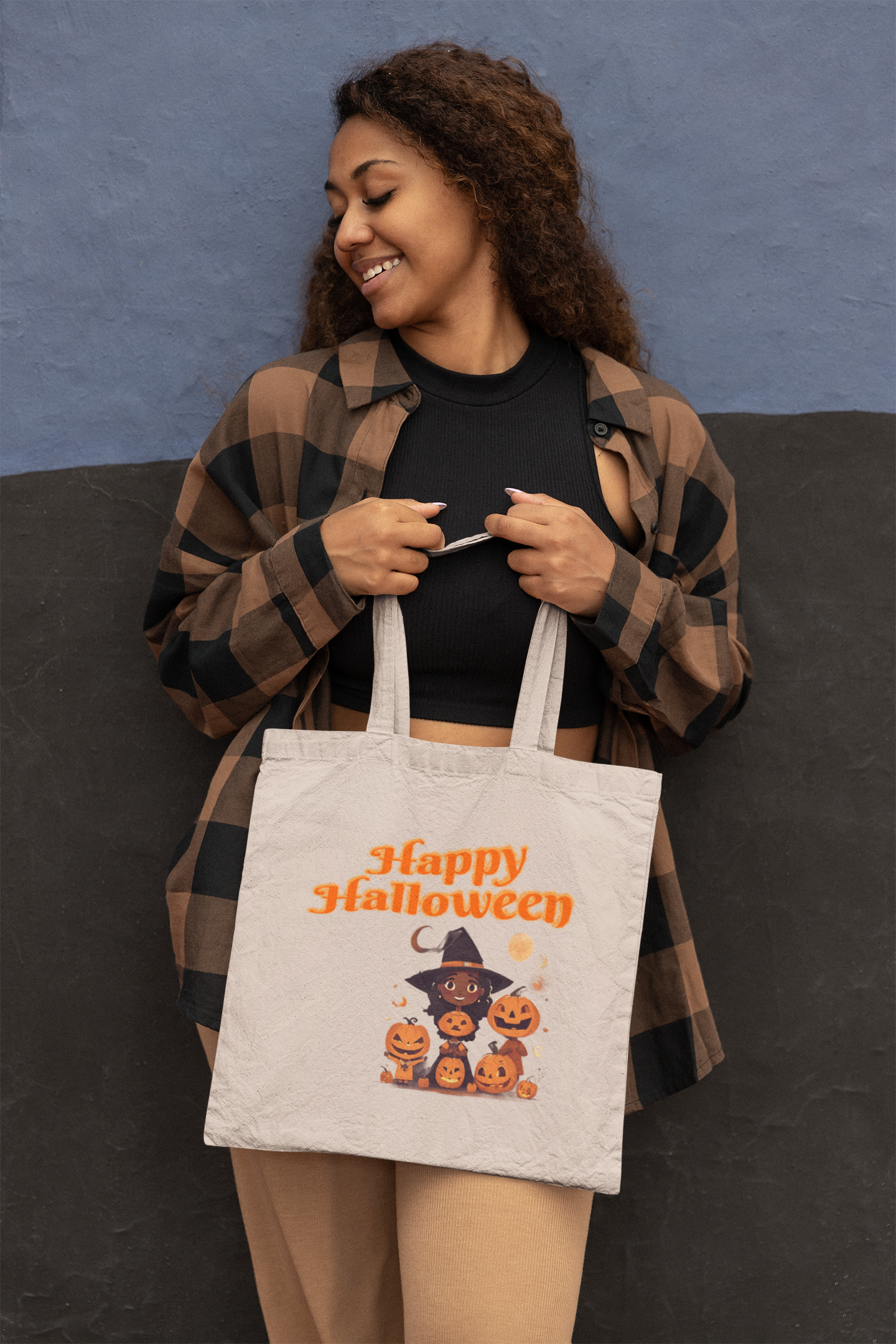 Happy Halloween 2 Cotton Canvas Tote Bag